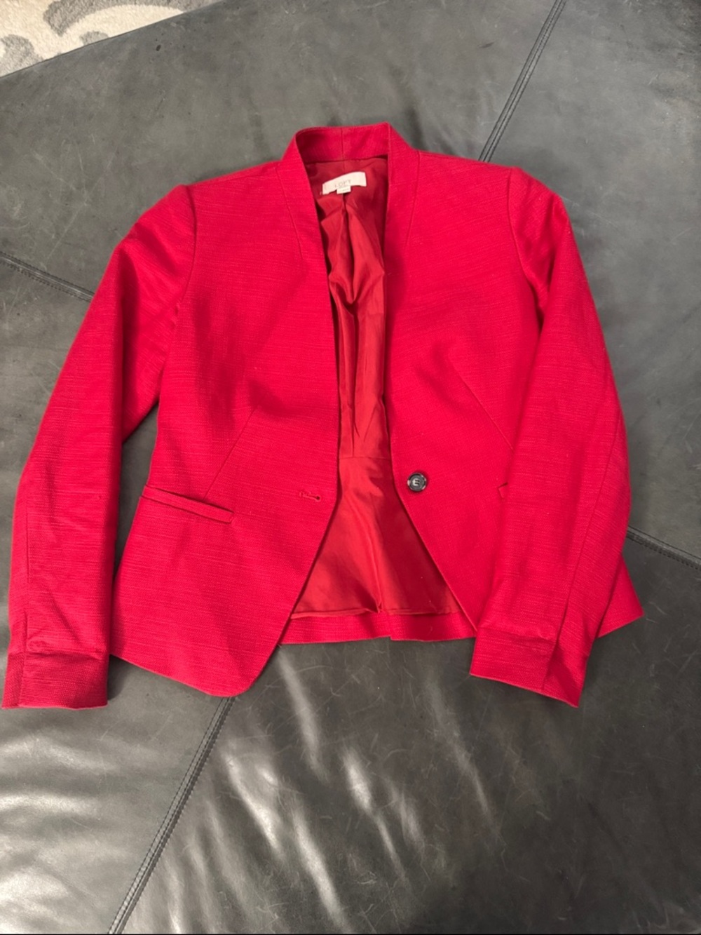 LOFT Red Women's Textured Blazer Jacket